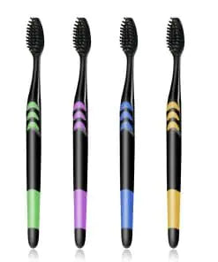 4 Pieces Charcoal Bamboo Toothbrush