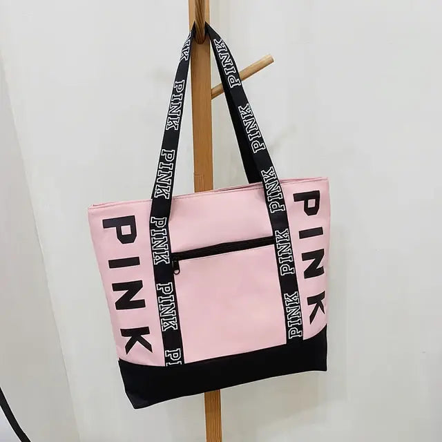 Pink Chic Letter Tote