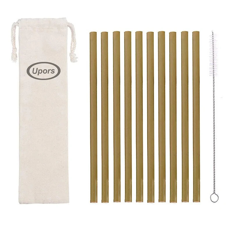 Natural Organic Bamboo Straw Set