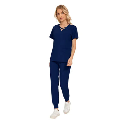 Stretch Women Slim Fit Scrubs Medical Uniforms Set