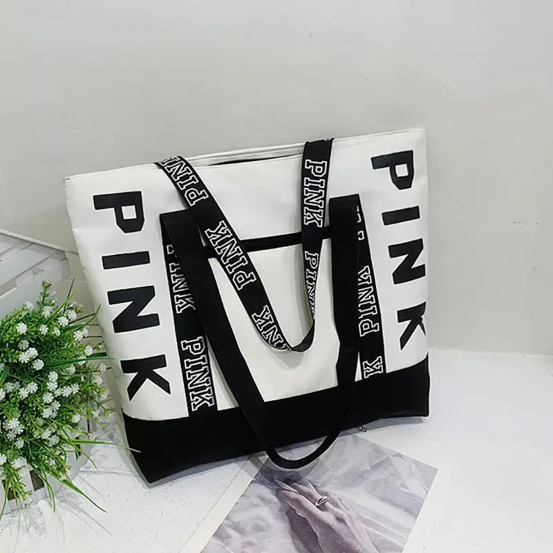 Pink Chic Letter Tote